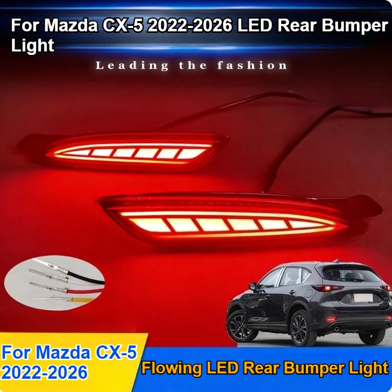 For Mazda CX-5 CX5 2022-2026 Car Rear Bumper Light Reflector Upgrade LED Sequential Turn Signal Driving Brake Lamp Accessories — view 2