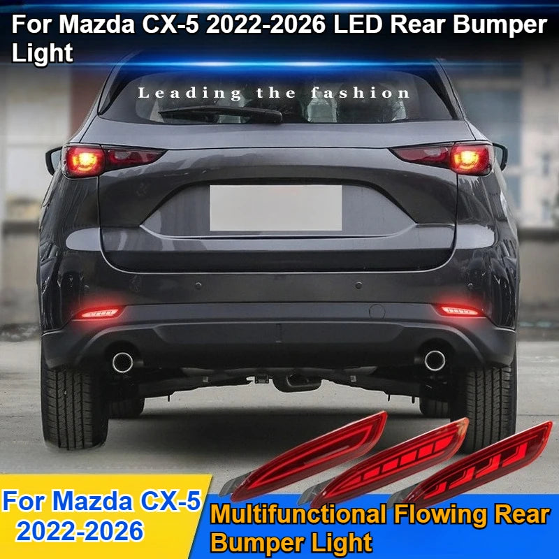 For Mazda CX-5 CX5 2022-2026 Car Rear Bumper Light Reflector Upgrade LED Sequential Turn Signal Driving Brake Lamp Accessories — view 3