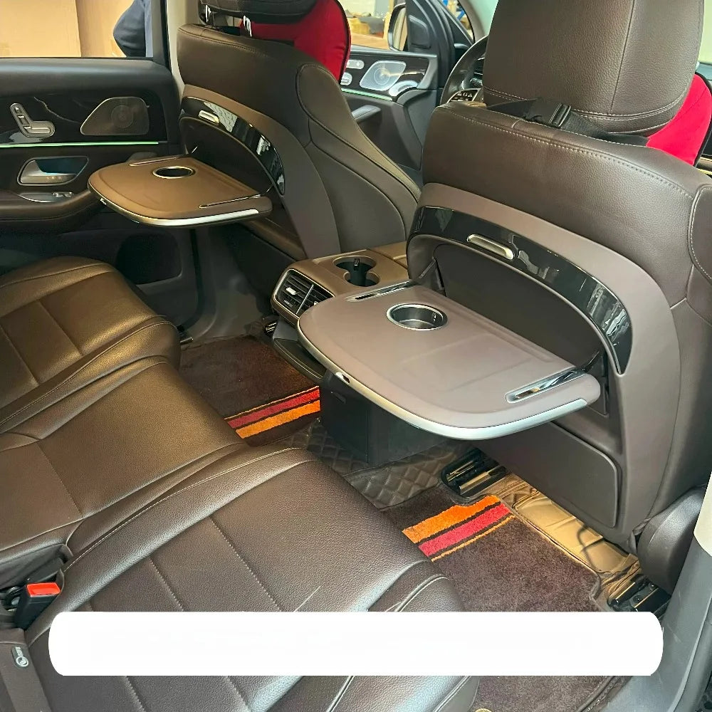 For Mercedes‑Benz GLE GLS 2019-2025 Car Seat Back Small Table Board W/ Ambient Lamp Wireless Charger Foldable Laptop Table Plate — view 4