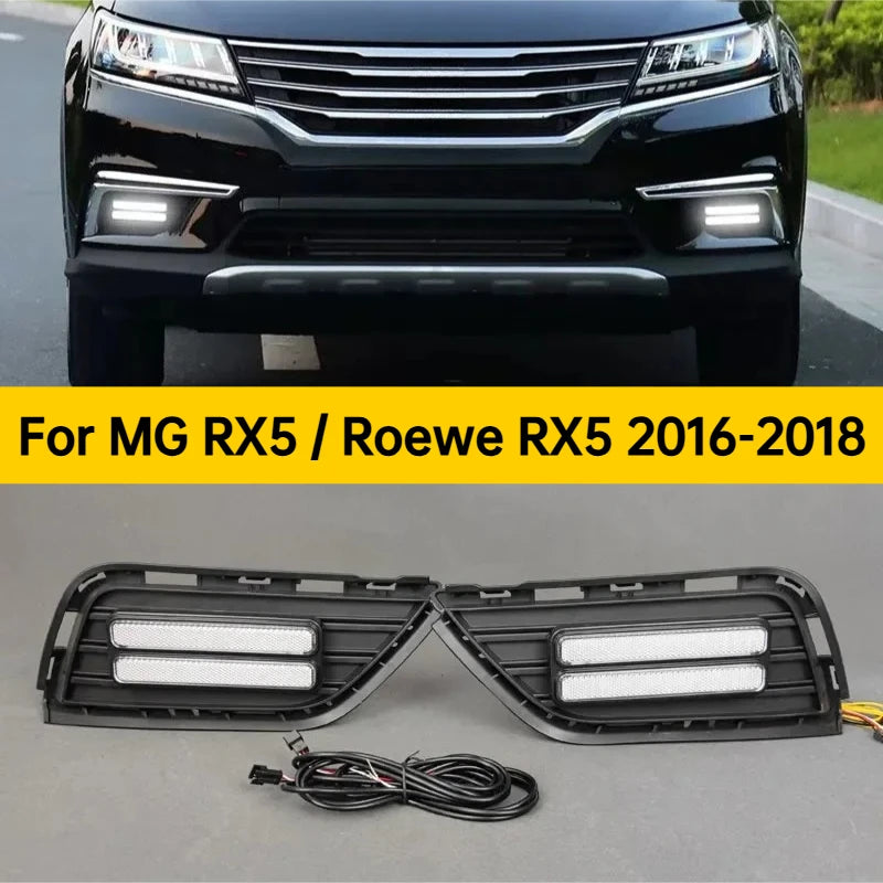 For MG RX5 / Roewe RX5 2016 2017 2018 Car Led Daytime Running Light Modified DRL Flowing Turn Signal 12V Daylights Accessories — view 1