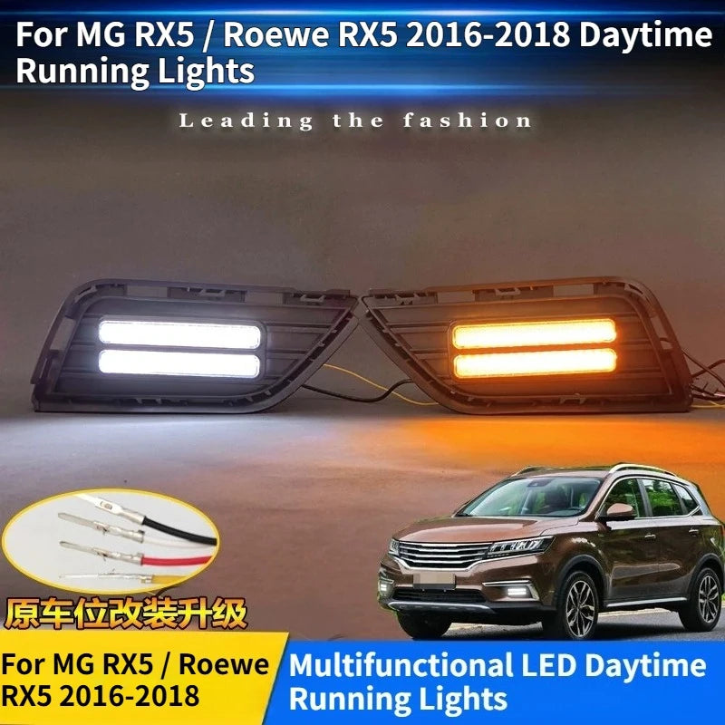 For MG RX5 / Roewe RX5 2016 2017 2018 Car Led Daytime Running Light Modified DRL Flowing Turn Signal 12V Daylights Accessories — view 2