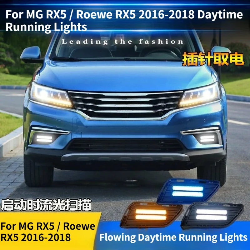 For MG RX5 / Roewe RX5 2016 2017 2018 Car Led Daytime Running Light Modified DRL Flowing Turn Signal 12V Daylights Accessories — view 3