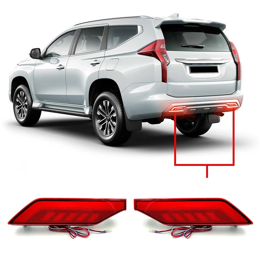 For Mitsubishi Pajero Montero Sport Car Led Rear Bumper Light Reflector Off-road DRL Dynamic Turn Signal Driving Braking Lamp — view 1