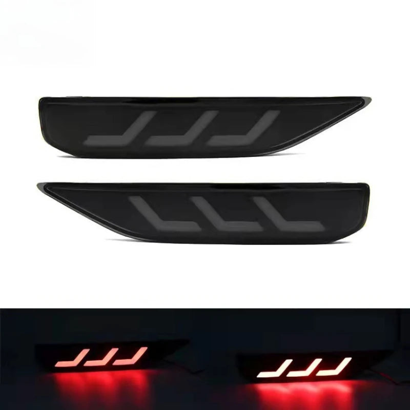 For Mitsubishi Xpander 2Pcs Car Led Rear Bumper Light Reflector Driving Braking Lights Tail Lamp DRL with Dynamic Turn Signal — view 2