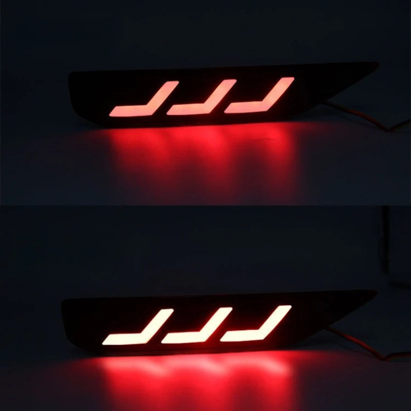 For Mitsubishi Xpander 2Pcs Car Led Rear Bumper Light Reflector Driving Braking Lights Tail Lamp DRL with Dynamic Turn Signal — view 4