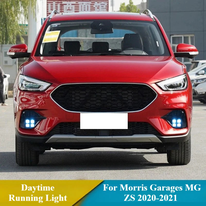 For Morris Garages MG ZS 2020-2021 Car Led Daytime Running Light DRL Yellow Dynamic Turn Signal Front Fog Lamp 12V Daylights — view 2