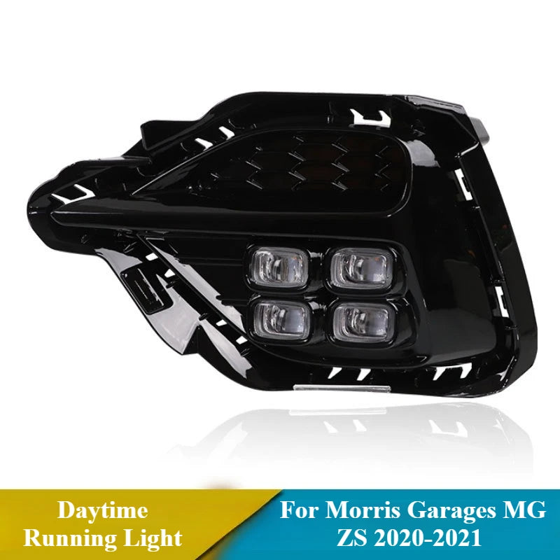 For Morris Garages MG ZS 2020-2021 Car Led Daytime Running Light DRL Yellow Dynamic Turn Signal Front Fog Lamp 12V Daylights — view 5