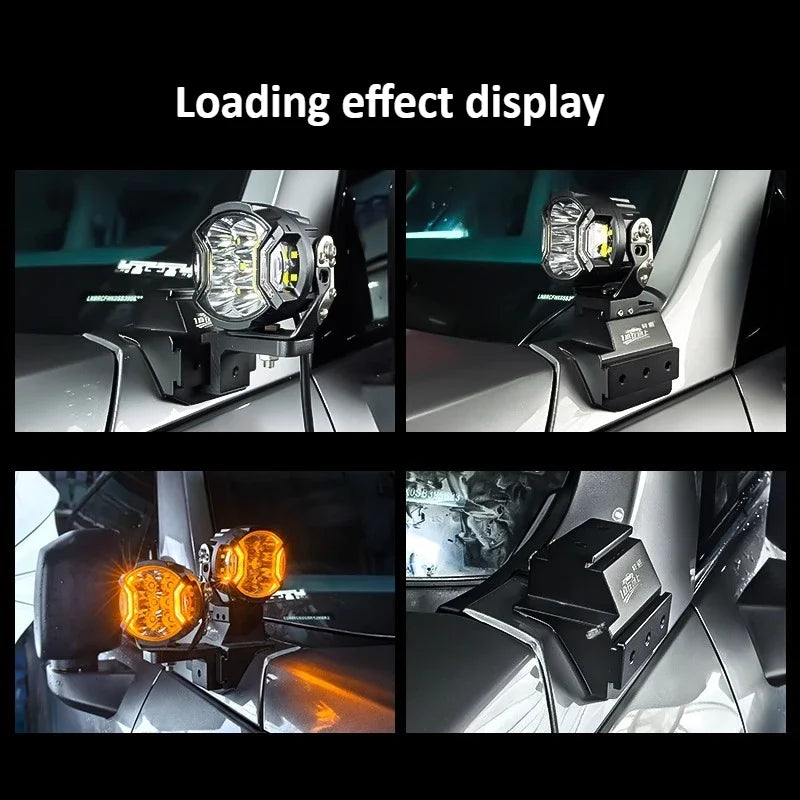 For NEW BJ40E Car A Pillar Led Spotlight Bracket Front Engine Hood Quick Release Dual Guide Rail Expansion Stand Lamp Holder — view 3
