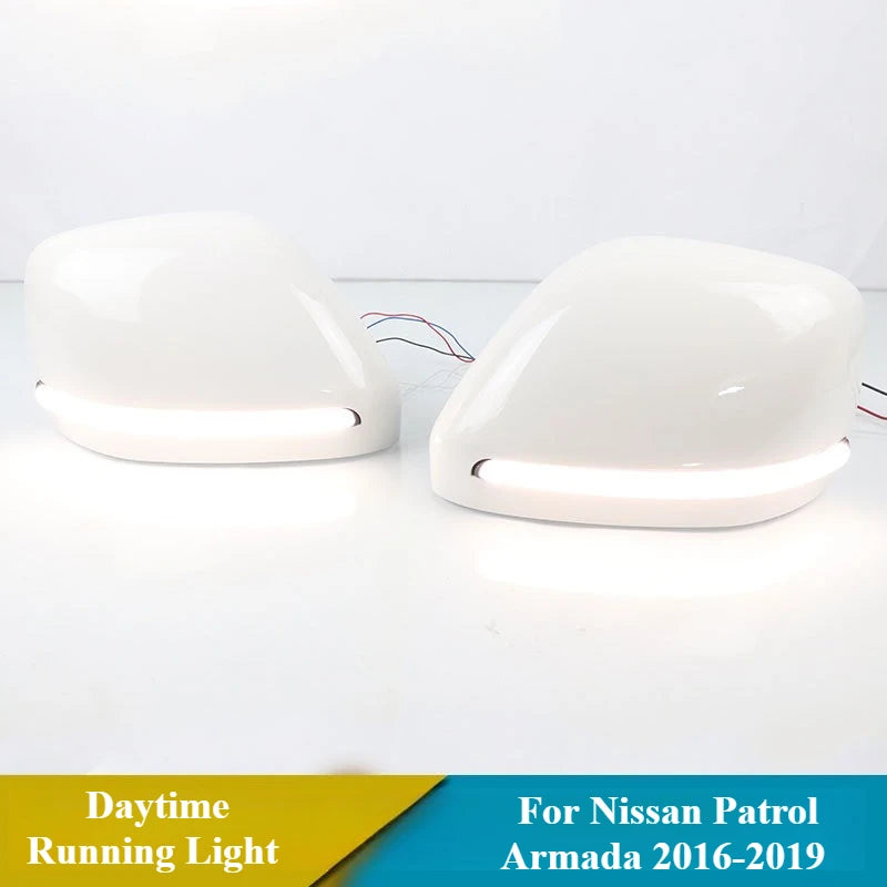 For Nissan Patrol‌ Armada 2016-2019 Car Led Daytime Running Light Yellow Streamer Steering Rear View Mirror Lights Side Blinker — view 3