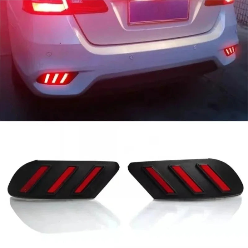 For Nissan Sentra Sylphy 2016-2021 Car Led Rear Bumper Reflector Light DRL Dynamic Turn Signal Driving Brake Lights Warning Lamp — view 1