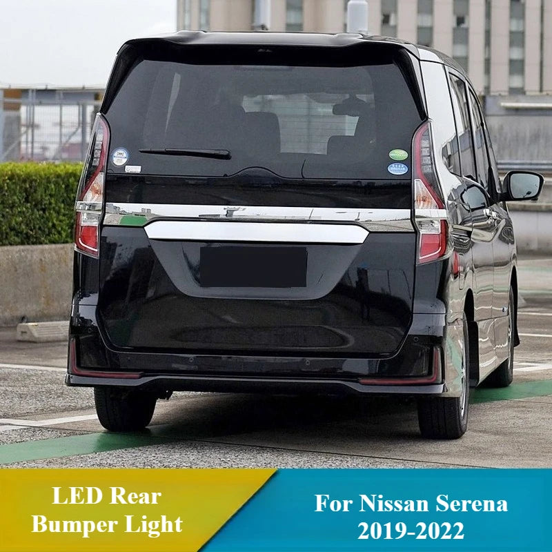 For Nissan Serena 2019-2022 LED Rear Bumper Light Reflector DRL Fog Lamp Yellow Turn Signal L Pattern Brake Lights 12V Daylight — view 4