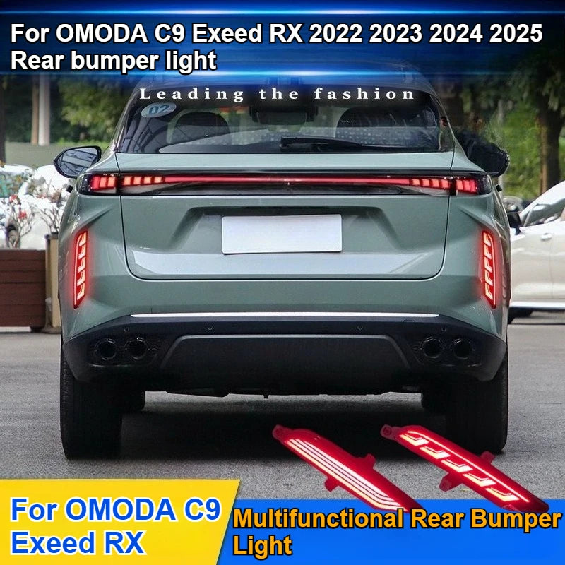 For OMODA C9 for Exeed RX 2022 2023 2024 2025 Car Led Rear Bumper Light Reflector DRL Dynamic Turn Signal Driving Brake Lights — view 3