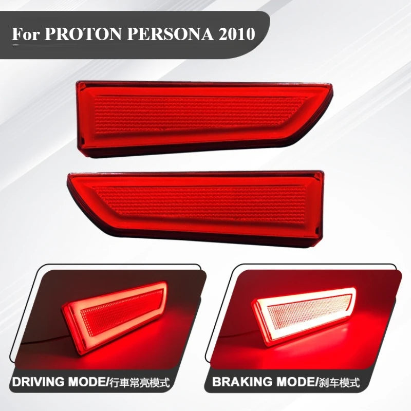 For PROTON PERSONA 2010 Malaysia Modified Local Car Rear Bumper Light Reflector Rear Surround Driving Brake Light DRL Fog Lamp — view 4