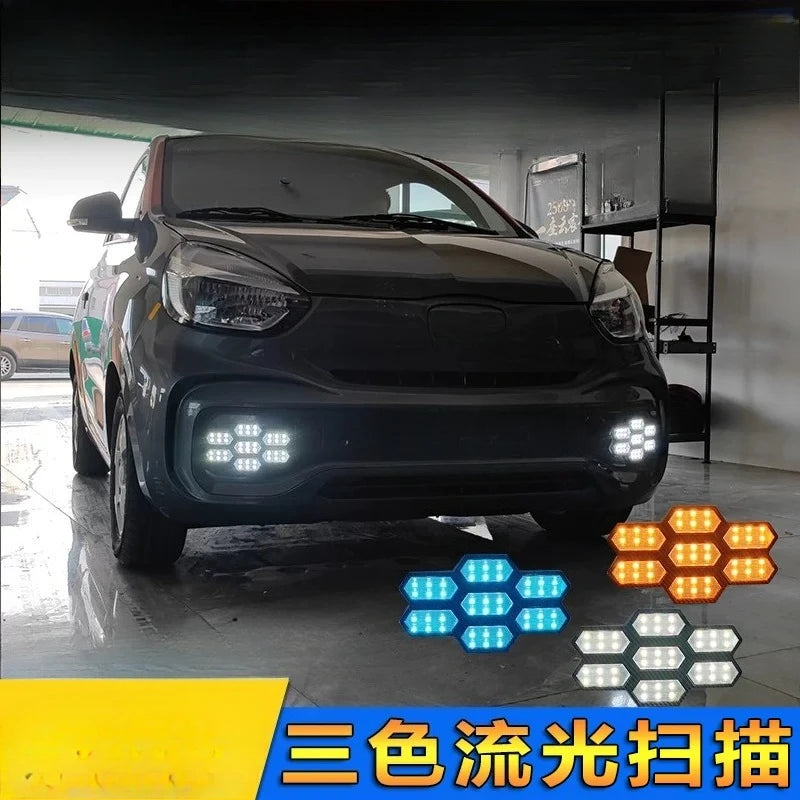 For Roewe CLEVER / SAIC CLEVER 2020-2025 Car Led Daytime Runnning Light Flowing Turn Signal Front Fog Lamp Modification Daylight — view 3