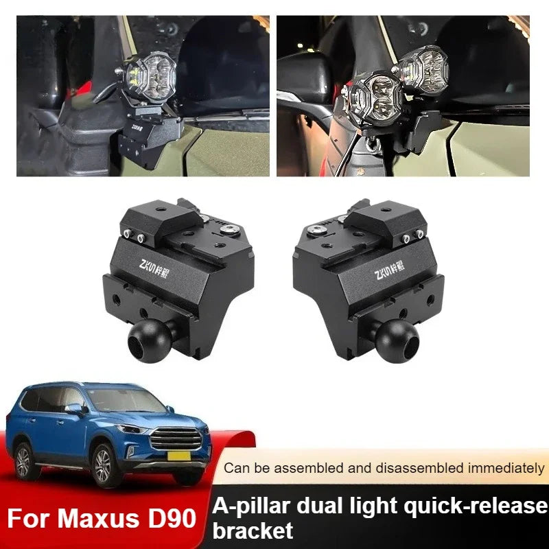 For SAIC MAXUS D90 Car A Pillar Spotlight Bracket Front Engine Hood Quick Release Dual Guide Rail Expansion Stand Lamp Holder — view 1