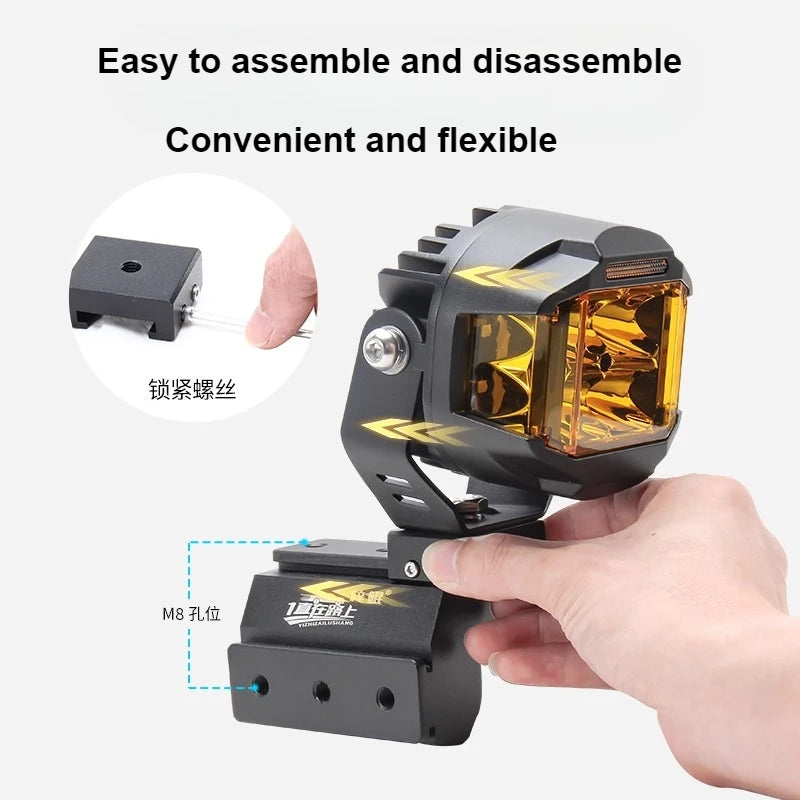 For SAIC MAXUS D90 Car A Pillar Spotlight Bracket Front Engine Hood Quick Release Dual Guide Rail Expansion Stand Lamp Holder — view 2
