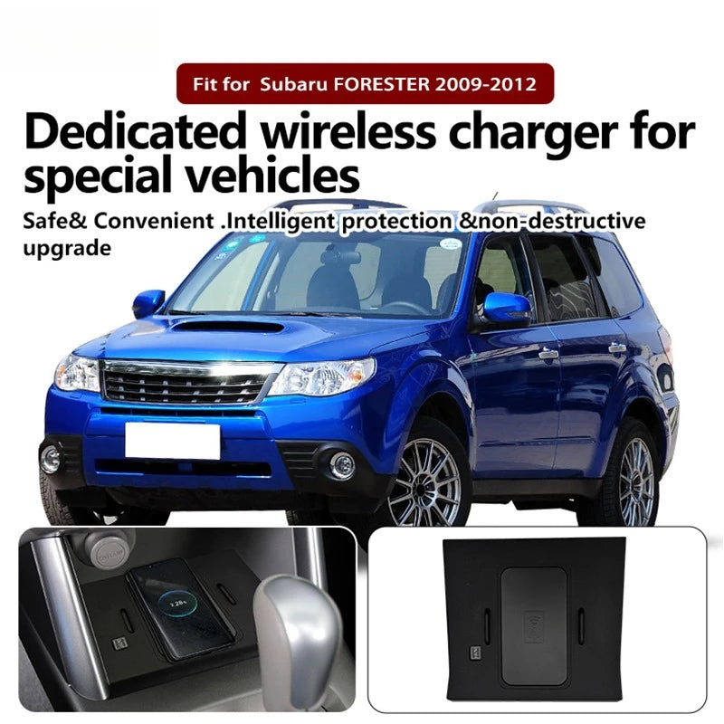 for Subaru FORESTER 2009-2012 Car Wireless Charger Center Console Smart Q-I/Magnetic Version Onboard Phone Fast Charging Pad — view 1
