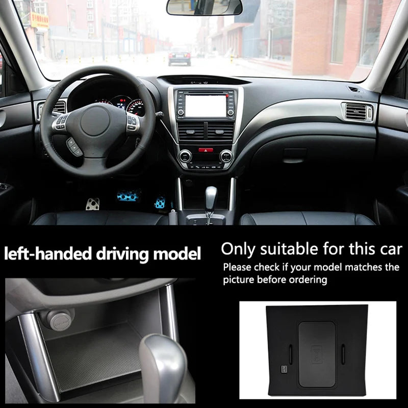 for Subaru FORESTER 2009-2012 Car Wireless Charger Center Console Smart Q-I/Magnetic Version Onboard Phone Fast Charging Pad — view 4
