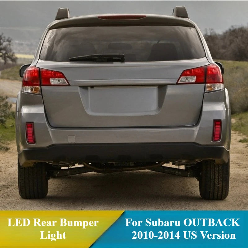 For Subaru OUTBACK 2010 2011 2012 2013 2014 US Version LED Rear Bumper Light 12V DRL Rear Fog Lamp Dynamic Turn Signal Daylight — view 3