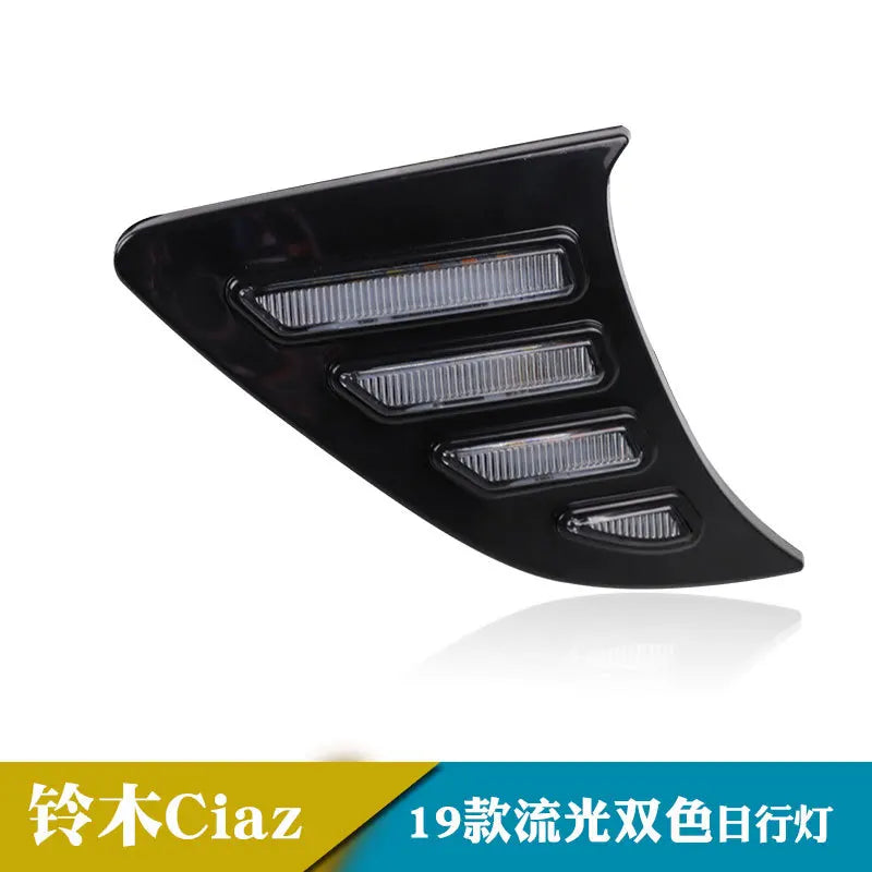 for Suzuki Ciaz 2019 Car Led Daytime Running Light DRL Yellow Streamer Turn Signal Front Fog Light Modified 12V White Daylights — view 5