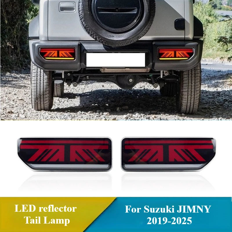 For Suzuki Jimny 2019-2024 2025 2pc Car Led Taillight Assembly DRL Driving Brake Reversing Light w/ Yellow Turn Signal Tail Lamp — view 1