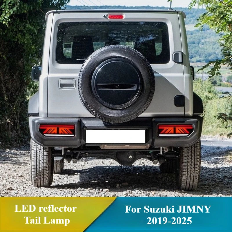 For Suzuki Jimny 2019-2024 2025 2pc Car Led Taillight Assembly DRL Driving Brake Reversing Light w/ Yellow Turn Signal Tail Lamp — view 2