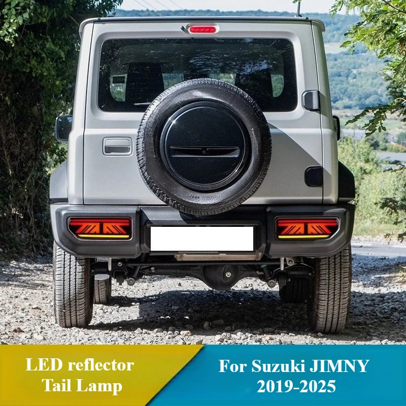 For Suzuki Jimny 2019-2024 2025 2pc Car Led Taillight Assembly DRL Driving Brake Reversing Light w/ Yellow Turn Signal Tail Lamp — view 3