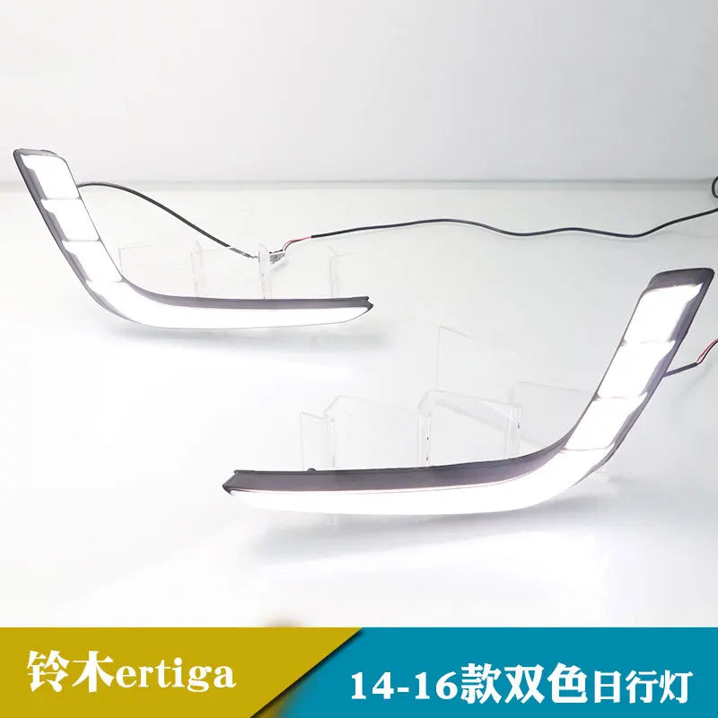 For Suzuki Swift Ertiga 2014-2016 Car Led Daytime Running Light DRL Yellow Turn Signal Front Fog Light Modified 12V Daylights — view 3