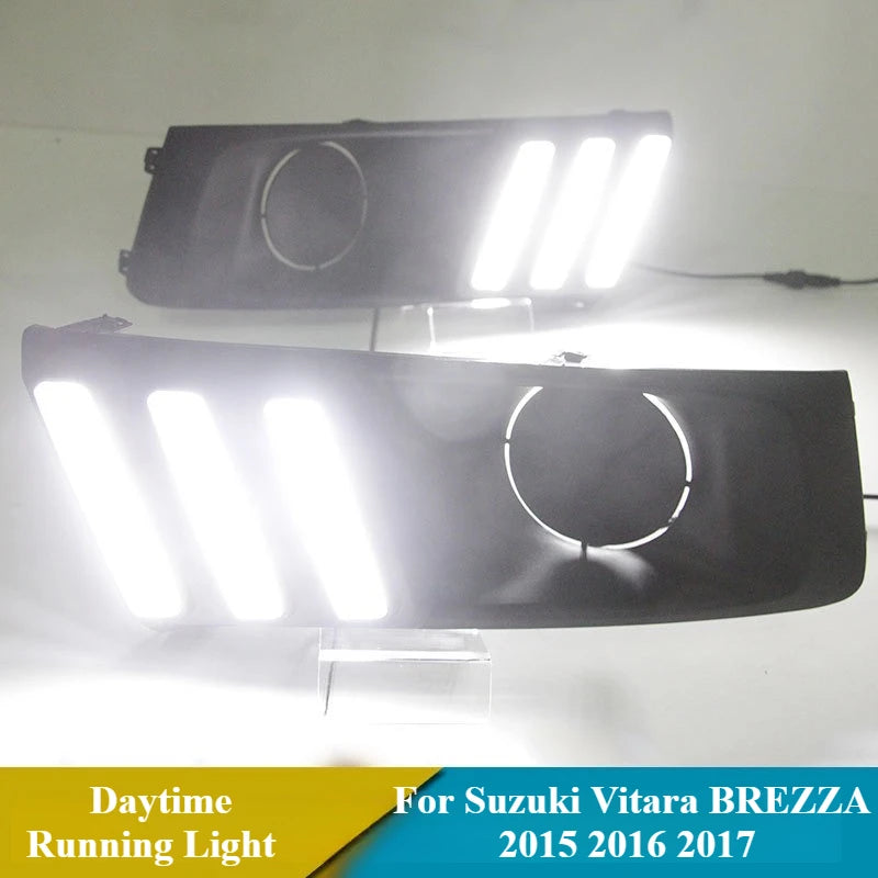 For Suzuki Vitara BREZZA 2015 2016 2017 Car Led Daytime Running Light Yellow Steering Modified Front Fog Lamp DRL 12V Daylights — view 4