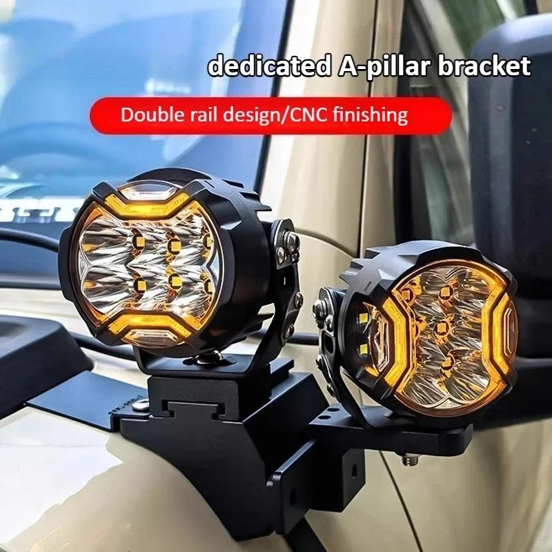For Tank 300 2020-2026 Car A-Pillar Quick-Release Bracket Front Engine Hood Punch-Free Aluminum Alloy Dual Light Spotlight Stand — view 3