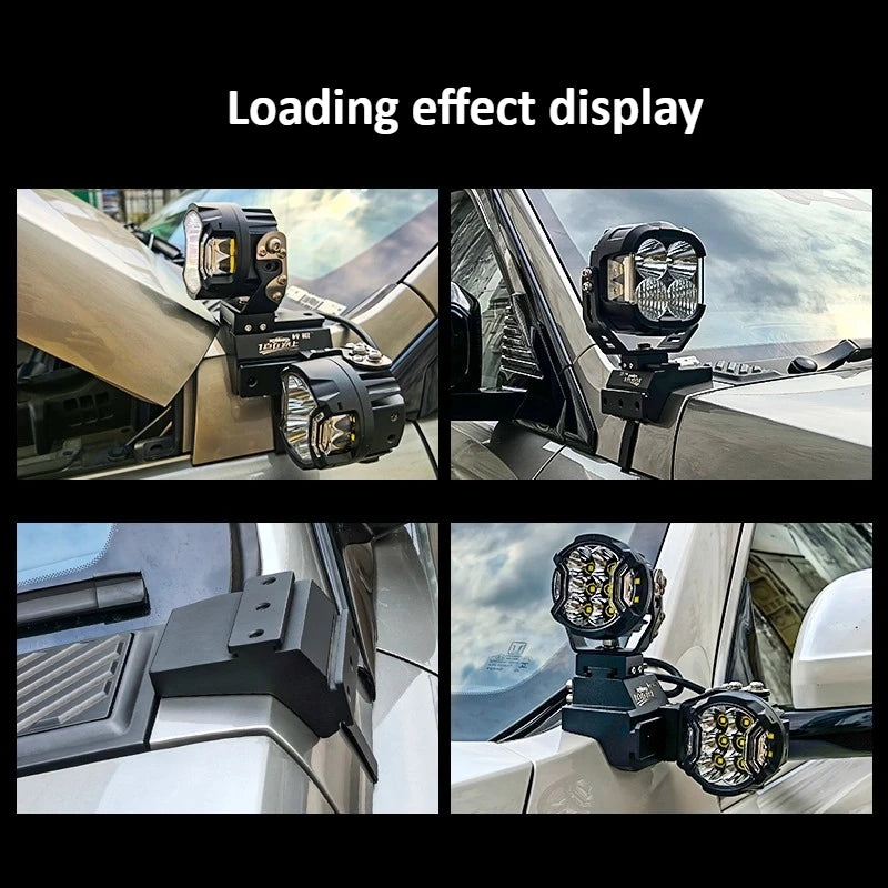 For Tank 400 Car A Pillar Spotlight Bracket Front Engine Hood Quick Release Dual Guide Rail Expansion Stand Lamp Holder Base — view 6