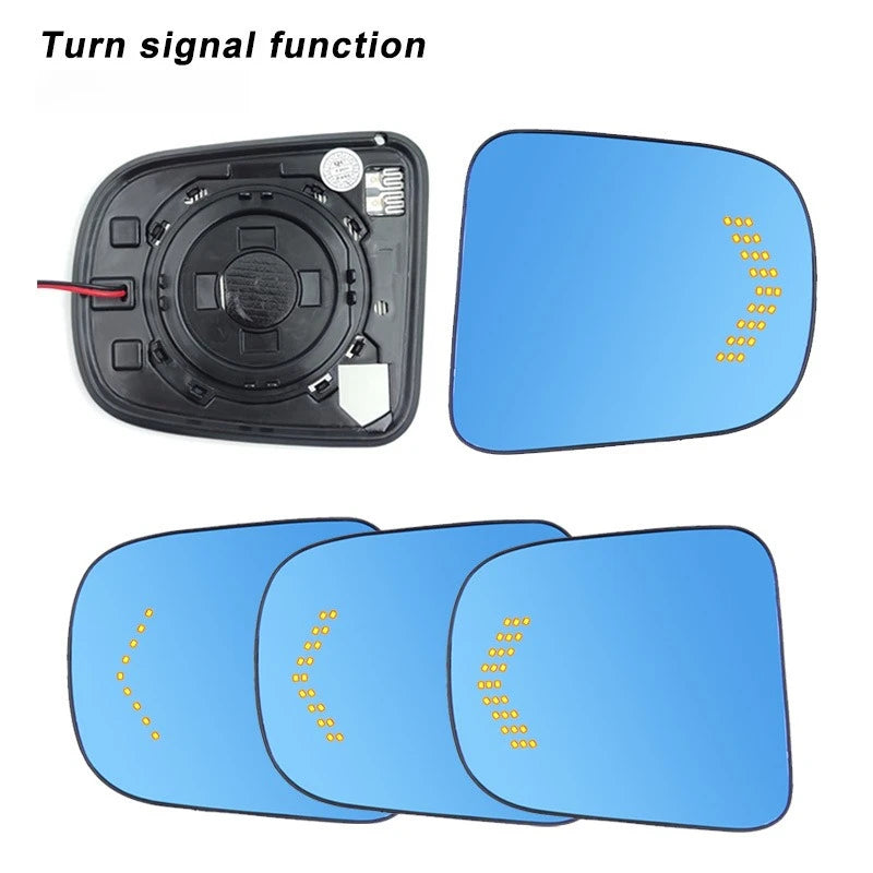 for TANTO LA650 2Pcs Car Rearview Mirror Heating Wide Angle Dynamic Turn Signal Anti-glare HD Blue Mirror Reversing Mirrors — view 2