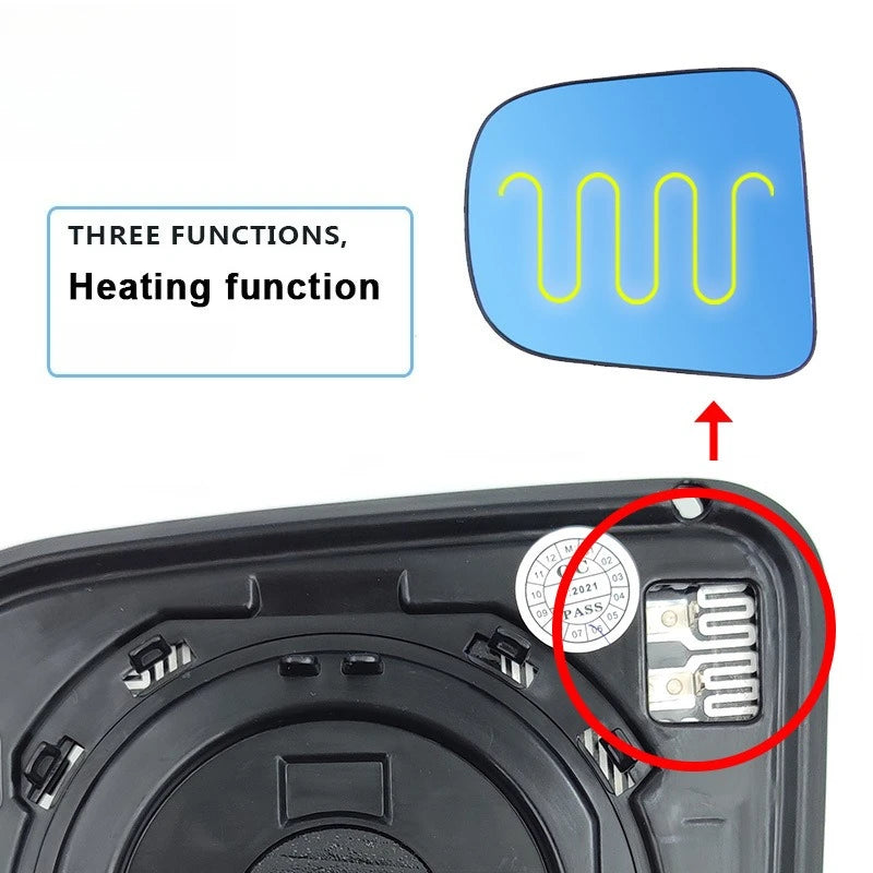 for TANTO LA650 2Pcs Car Rearview Mirror Heating Wide Angle Dynamic Turn Signal Anti-glare HD Blue Mirror Reversing Mirrors — view 4
