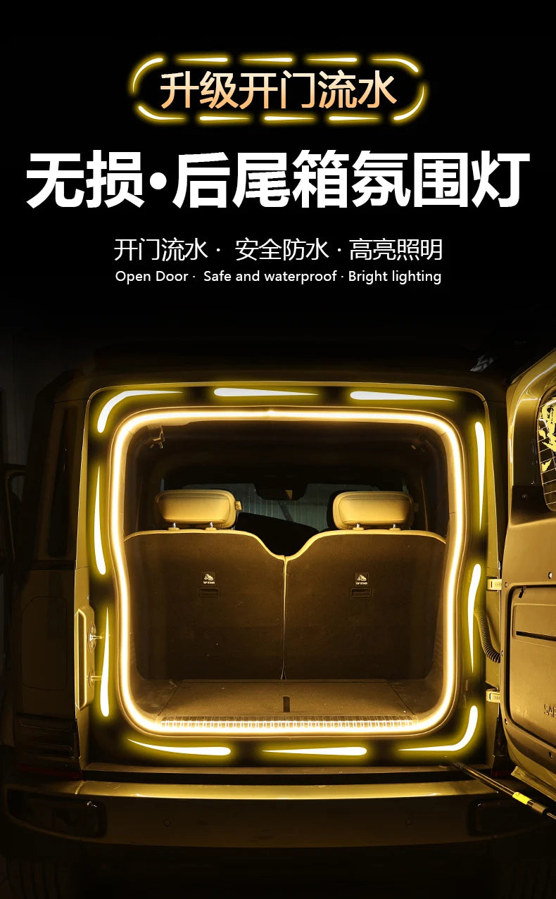 For Tesla Model Y Model 3 Refreshed Version 12V Car Trunk Ambient Light Strip Waterproof Flexible DIY Rear Trunk Silicone Light — view 4