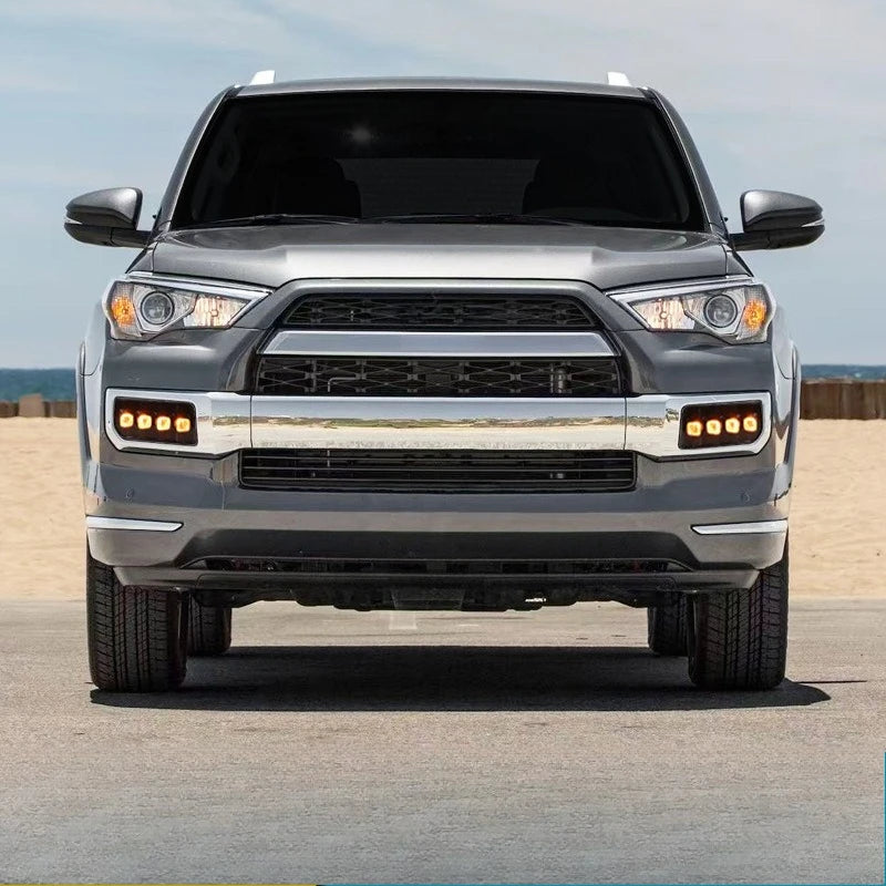 For Toyota 4Runner 2013-2022 LTD Version Car Daytime Running Light Modified Yellow Dynamic Turn Signal Four Eyes Front Fog Light — view 4