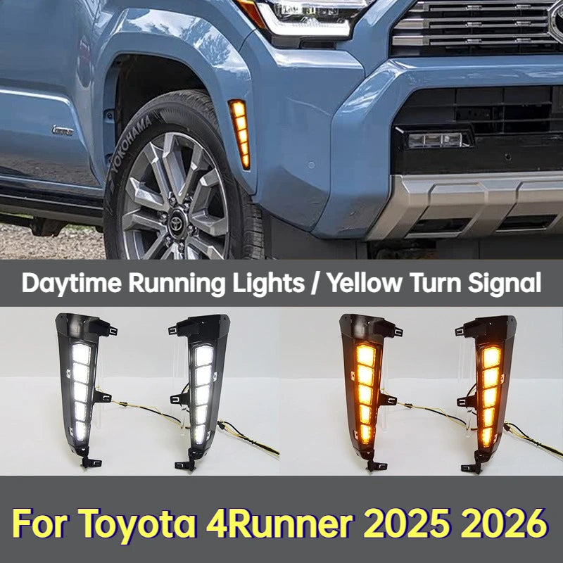 For Toyota 4Runner 2025 2026 Car Wheel Eyebrow Lights LED Daytime Running Lights Yellow Turn Signal Wheel Arch Light Accessories — view 1