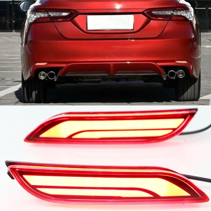 for Toyota Camry 2018 2019 2020 Car LED Rear Bumper Light Reflector Rear Fog Light Modified Driving Brake Light 12V Daylights — view 1