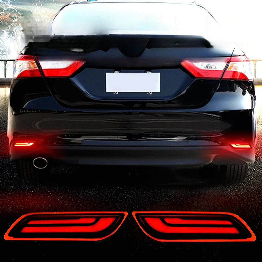 For Toyota Camry 2018-2024 2Pcs Car Led Rear Bumper Light Reflector DRL Dynamic Turn Signal Brake Flashing Lights 12V Daylights — view 3