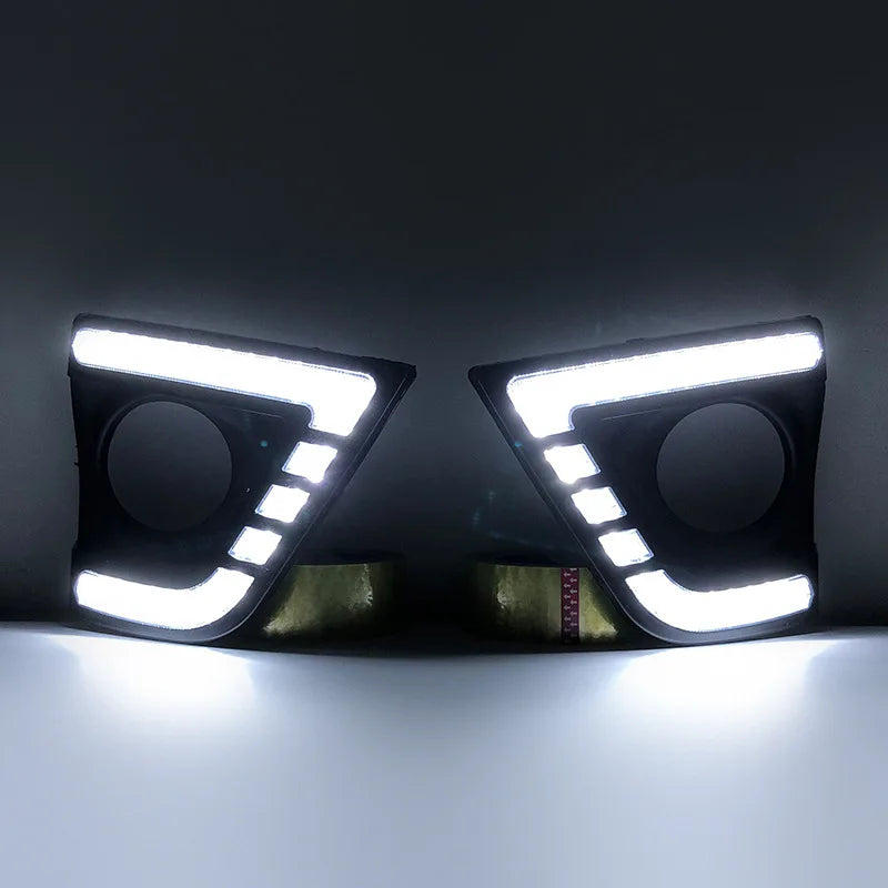 For Toyota Corolla 2014-2017 Car Led Daytime Running Lights Front Bumper Fog Lamp Modified DRL Driving Turn Signal Lamp Daylight — view 4