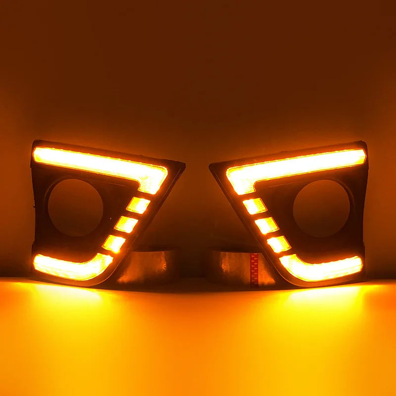 For Toyota Corolla 2014-2017 Car Led Daytime Running Lights Front Bumper Fog Lamp Modified DRL Driving Turn Signal Lamp Daylight — view 5