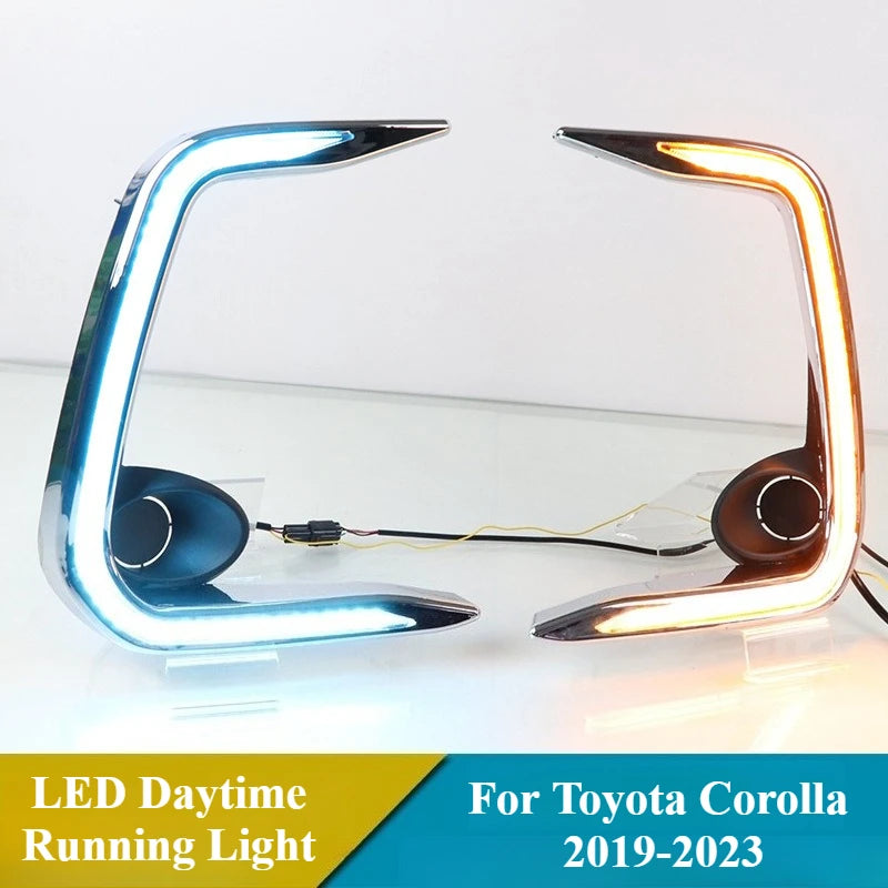 For Toyota Corolla 2019-2023 Car LED Daytime Running Light DRL Yellow Turn Signal 12V Front Fog Lamp Decoration Bumper Lights — view 5