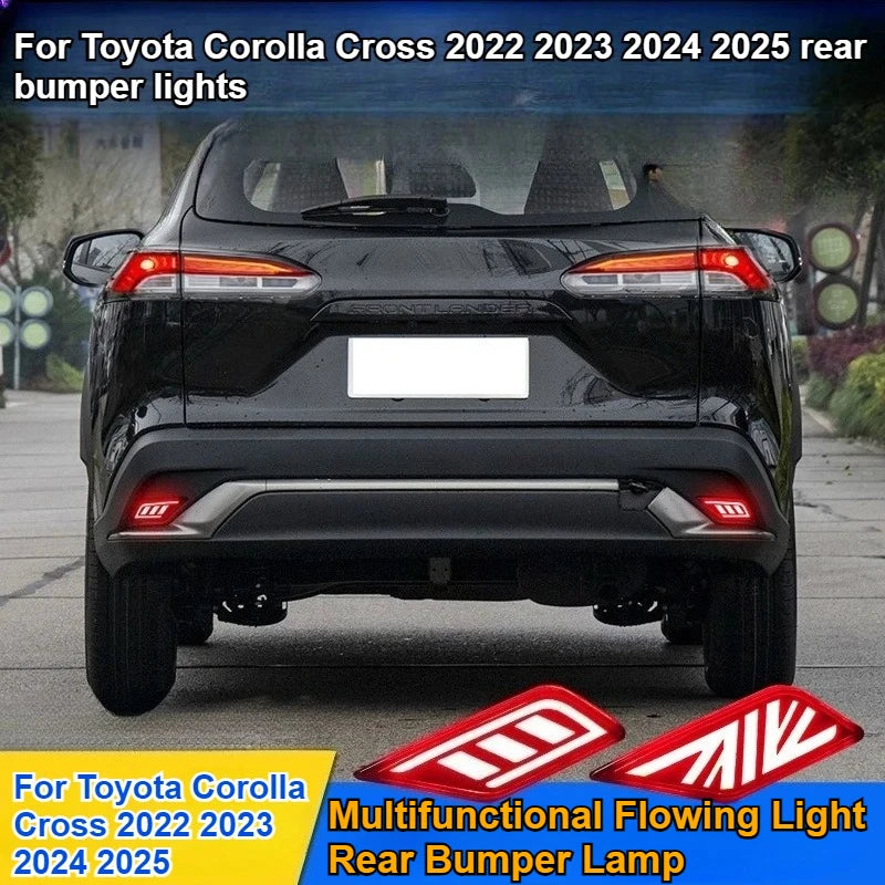 For Toyota Corolla Cross 2022 2023 2024 2025 Car Led Rear Bumper Reflector Light DRL Dynamic Turn Signal Driving Brake Lights — view 2