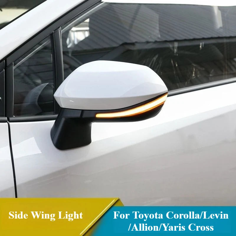 For Toyota Corolla/Levin/Allion/Yaris Cross 2019-2022 2pcs Car Rearview Mirror Cover Side Wing Lights DRL Dynamic Turn Signal — view 3