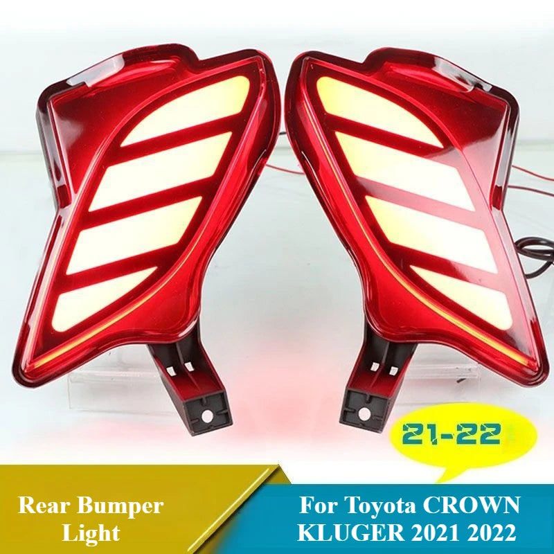 For Toyota CROWN KLUGER 2021 2022 LED Rear Bumper Light Rear Fog Lamp Driving Brake Lights DRL Dynamic Turn Signal Warning Lamp — view 4