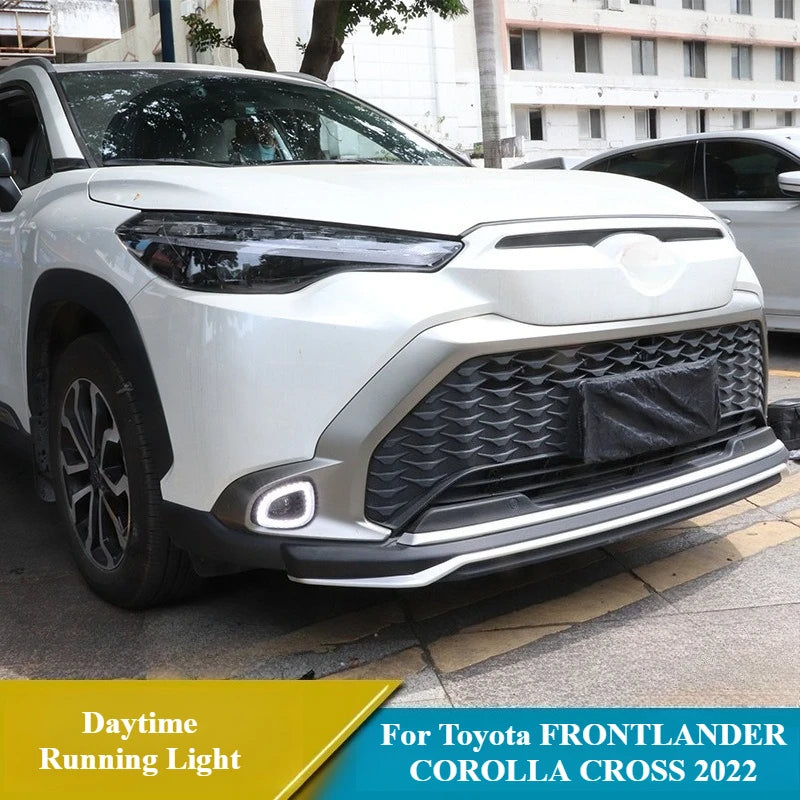For Toyota FRONTLANDER COROLLA CROSS 2022 Led Daytime Running Light DRL Dynamic Turn Signal Front Bumper Fog Lamp Accessories — view 2