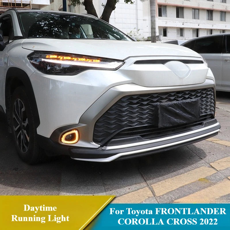 For Toyota FRONTLANDER COROLLA CROSS 2022 Led Daytime Running Light DRL Dynamic Turn Signal Front Bumper Fog Lamp Accessories — view 3