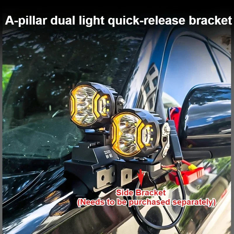 For Toyota Highlander 2007-2019 Car A Pillar Spotlight Bracket Front Engine Hood Quick Release Dual Guide Rail Expansion Stand — view 2