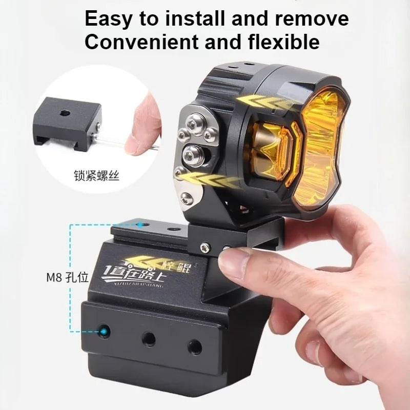 For Toyota Highlander 2007-2019 Car A Pillar Spotlight Bracket Front Engine Hood Quick Release Dual Guide Rail Expansion Stand — view 3