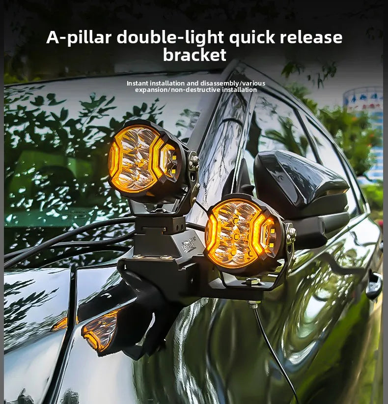 For Toyota Highlander 2017-2021 Car A Pillar Spotlight Bracket Front Engine Hood Quick Release Dual Guide Rail Expansion Stand — view 6