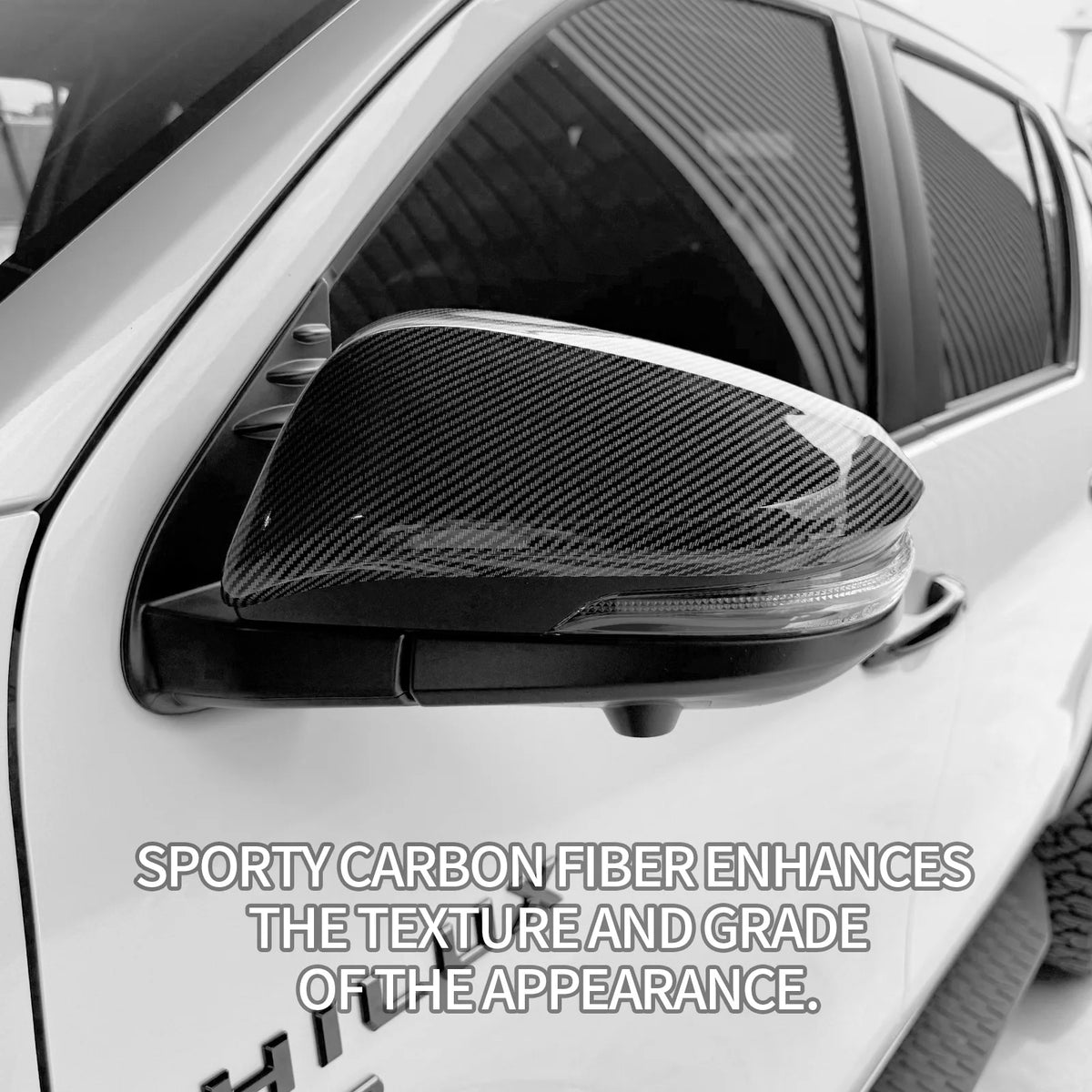 for Toyota Hilux 2026 Car Rearview Mirror Protective Cover ABS Anti-scratch Mirror Shell Guards Exterior Modified Accessories — view 2